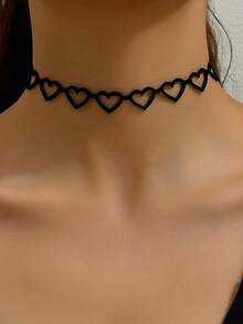 Women's Black Velvet Choker Necklace Set, Adjustable Gothic Lace Classic Choker Necklace, Suitable For Party, Cosplay, Christmas, Birthday Gift - Black - View 6