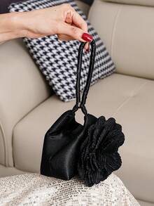 Mini Party Clutch Bag With Rhinestone Decor, Elegant Handbag For Attending Events, Chic Cosmetic Bag, Versatile Fashion Small Handbag - Black - View 7