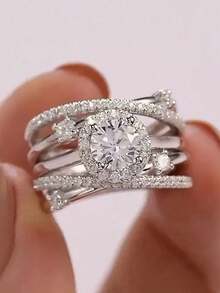 1 PC Fashion Cubic Zirconia Ring For Women For Wedding Engagement Party Jewelry Valentine's Day Gift - 1# - View 13