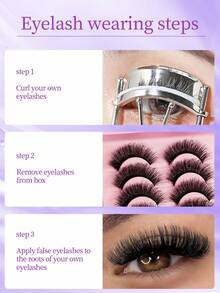 10 pares de pestañas postizas de visón falso gruesas y rizadas que parecen naturales - Ver 5