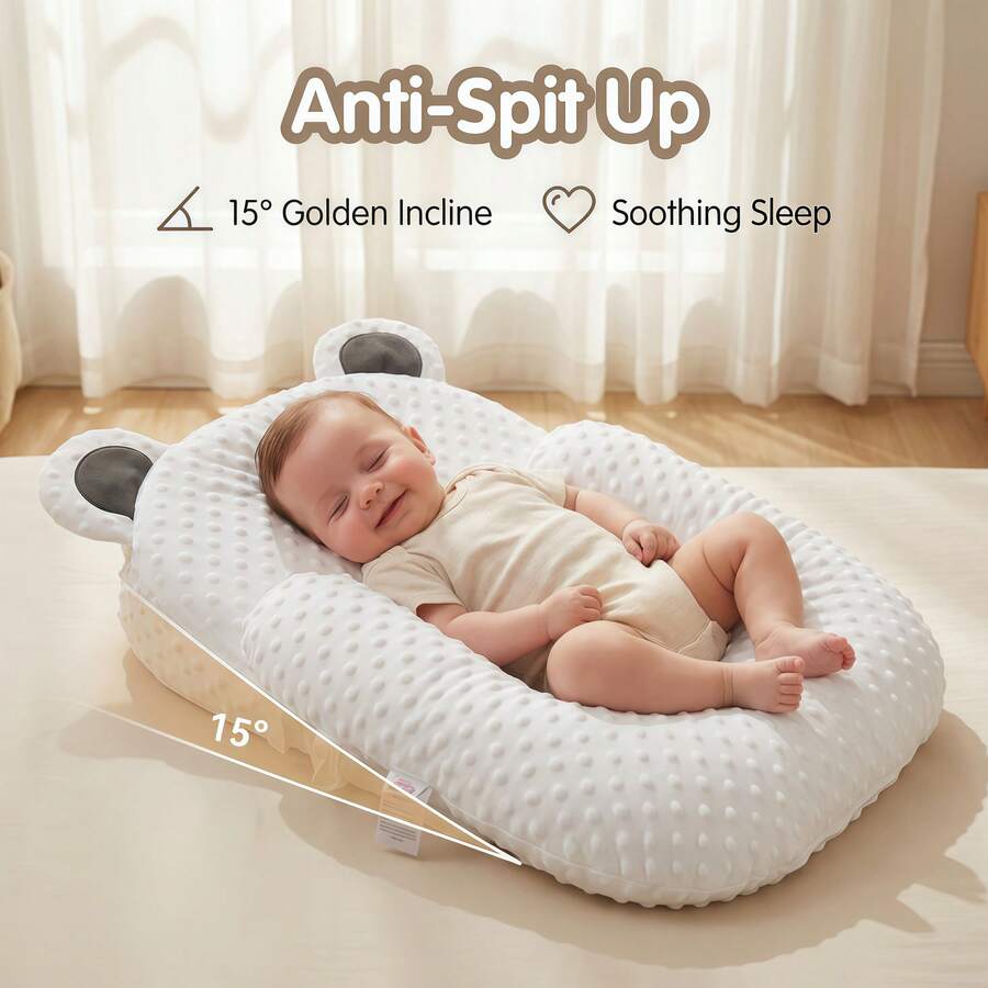 2pcs/Set Newborn 0-3 Years Anti-Spit Milk Inclined Pillow, 4 Seasons Breathable Infant Baby Reflux Sleeping Pad - Multicolor - View 1
