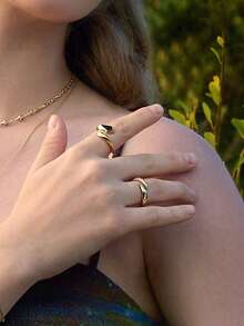 925 Sterling Silver 18K Gold Plated Luxury Unique Design Zirconia Double Leaf Open Ring For Women - Ring - View 5