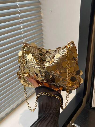 Bolso de embrague elegante y brillante con media luna de malla y diamante de imitación para mujer, bolso de hombro de moda para fiestas y cenas, adecuado para chicas, mujeres, bodas, galas, cenas/banquetes, mejor regalo para mujeres