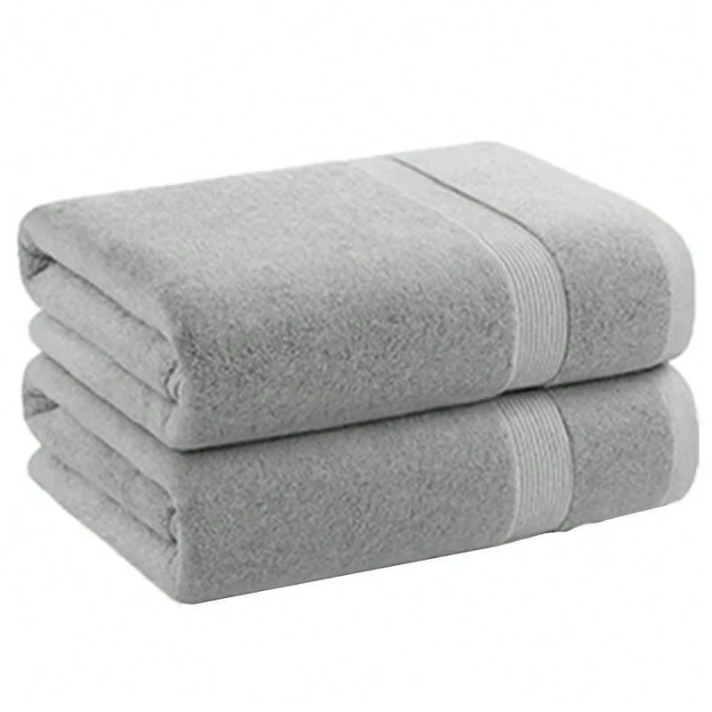 H&R Family Pack 2 Large Bath Towels 100% Cotton Ring Spun Soft Absorbent Towels