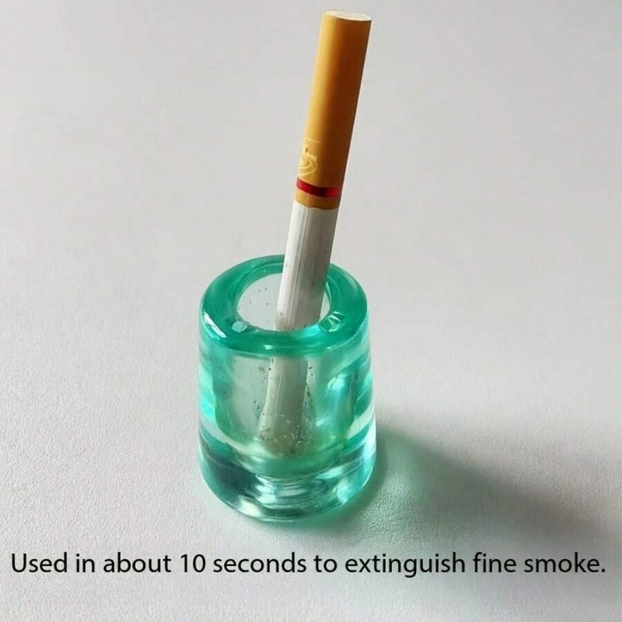 1个阻燃香烟灭火器，耐热阻燃阻隔器 | 烟灰缸式香烟灭火器 | 多功能笔筒牙刷架 | 经典设计，塑料材质，圆形，无需电源