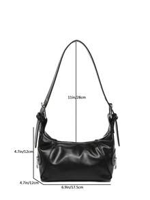 2026 New Arrival Women's Leather Shoulder Bag, Niche Design Luxury High-Quality Underarm Bag, Cool Girl Retro Crossbody Purse - Black - View 4
