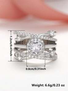 1 PC Fashion Cubic Zirconia Ring For Women For Wedding Engagement Party Jewelry Valentine's Day Gift - 1# - View 7