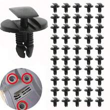 50pcs Car Bumper And Fender Fasteners, Plastic Rivet Clips, Black Trim Panel Retainers - 50Pcs Press-fit Buckle - View 10