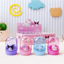 SANRIO 1个双孔削笔器，适合学生使用，Hello Kitty/Kuromi/Yuguigou/Melody 设计，学校文具，塑料材质，无需电池，适合14岁及以上人士使用 - 彩色 - 查看 4
