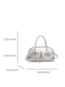 新款韩版休闲蝴蝶结大容量小众时尚百搭单肩斜挎包 - 彩色 - 查看 7