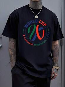 World Cup 2026 100% Cotton T-Shirt | USA CAN MEX Soccer Tee | 2026 Football Cup Fan Apparel | North America Host Nations Graphic Tee | Soccer Fan Gift, World Cup T-Shirt, USA World Cup Shirt 2026, World Cup USA Sweatshirt, Political Soccer Fan Tee,World Cup 2026 T-Shirt, Soccer FIFAS Sweatshirt, United States Canada Mexico, USA Canada Mexico Soccer Top, Summer Tournament Supporter Outfit, 2026 World Tournament - 黑色4 - 查看 1