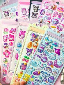 Pegatinas 3D con relieve luminoso, pegatinas de dibujos animados para niños - Multicolor - Ver 4