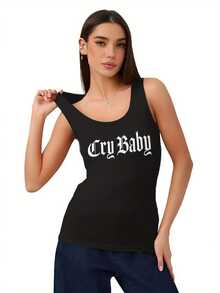 Plus Size-Women's Fashionable Summer Yoga Old England Tank Top - Slim Fit, Breathable, Soft - Women's Casual Sports Sleeveless Shirt (Black, Pink, Orange)-1XL-5XL - 黑色 - 查看 6