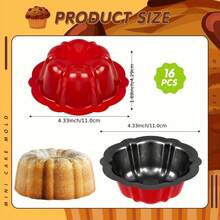Non-Stick Indented Mini Cake Mold, Made Of Carbon Steel Metal Tube Baking Mold With Floral Cake Design - View 11