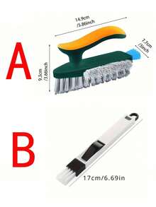 Multi-Functional Cleaning Brush, 3-In-1 Window Cleaning Brush, Bathroom Cleaning Brush, Crevice Scraper, Kitchen And Bathroom Cleaning Supplies And Tools - Multicolor - View 2