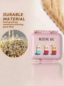 OBOVAY 迷你六格便携药盒，药品收纳盒，旅行药盒，印有“药品袋”字样和药丸图案，六日周药盒，首次旅行药品收纳盒，每日维生素药盒，口袋药盒，精美收纳盒，家居必备，旅行必备 - 彩色 - 查看 7