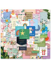 52pcs Graffiti Cartoon English Inspirational Minimalist Sticker Cards - Graffiti Stickers - View 8