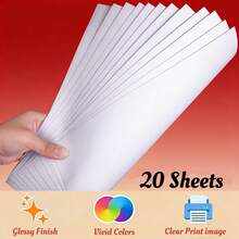 ESHANG 可打印乙烯基贴纸 A4 20张 光面白 | 兼容喷墨和激光打印机 - B - 查看 2
