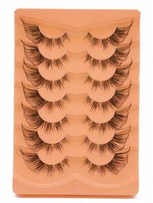 7 Pairs Reusable Extended False Eyelashes, 9D Faux Mink Lashes, Multi-Layered Curly And Fluffy, Soft And Textured, Dramatic And Messy Chic Mink Lashes, Cat Eye Shape, 25mm Super Long And Dense, Handmade, Comfortable And Multifunctional - View 5