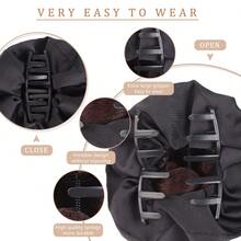 女士爪夹发髻假发，优雅凌乱发髻接发，轻松打造日常及派对发型 - 彩色 - 查看 9