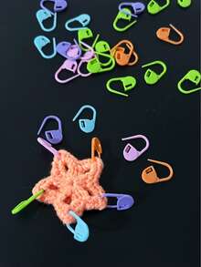30pcs Colorful Plastic Sweater Stitch Markers, Knitting Row Counters, DIY Knitting Tools - Comma Mark - View 3