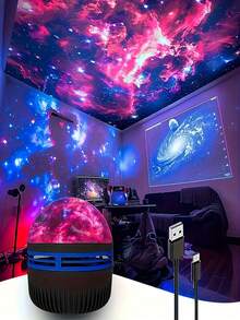 1个星空投影灯,LED极光投影灯,USB供电星系夜灯,遥控星空灯,适用于家居装饰、卧室、房间、派对、生日、客厅、婚礼等场合。 - 投影燈 - 查看 10