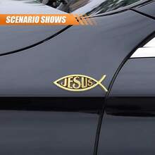 قطعتان ملصقات سيارة بشكل سمكة إبداعية، ملصقات جسم سمكة واقعية مضحكة للمرآة الخلفية، نافذة السيارة، الصادم، مقاومة للماء والشمس سهلة التطبيق، تناسب معظم المركبات، إكسسوارات خارجية جذابة - ملصق معدني ثلاثي الأبعاد على شكل سمكة - مشاهدة 10