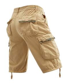Men's Cotton Cargo Shorts Multi-Pocket Outdoor Durable Utility For Outdoor Activities Urban Daily Wear Fishing Trekking Travel Casual Style - 卡其色 - 查看 5