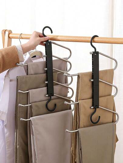 2 قطعة شماعة بنطلون من الفولاذ المقاوم للصدأ، رف ملابس مانع للانزلاق، قابل للطي قابل للتوسيع مع مشابك بنطلون، منظم توفير مساحة للخزانة وغرفة الغسيل والخزانة - تصنيع من الفولاذ المقاوم للصدأ عالي الجودة، قبضات مانعة للانزلاق، تصميم قابل للطي مدمج، نظام تعليق قابل للتوسيع، يعظم التخزين، يحافظ على البنطلونات نظيفة ومرتبة، سهل التركيب والنقل، مثالي للمساحات الصغيرة