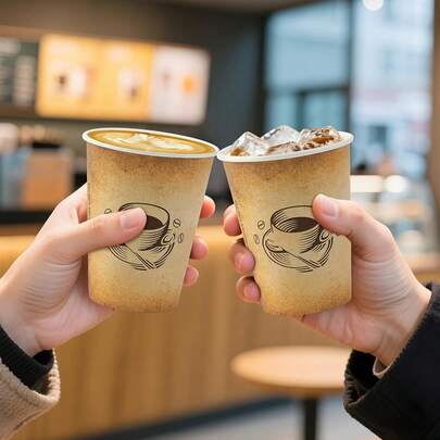 Bộ 10/20/50 cốc giấy dùng một lần kiểu cổ điển, dung tích 9oz, thích hợp cho đồ uống nóng và lạnh, thiết kế chống rò rỉ, lý tưởng cho ca cao, sô cô la, tiệc tùng, du lịch, quán cà phê.