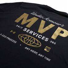 Under Armour 男士 UA MVP Services 短袖健身训练跑步圆领印花休闲运动T恤 1384288-001 - 黑色 - 查看 7