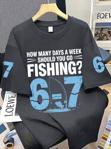 Áo thun ngắn tay cổ tròn phong cách tối giản dành cho bé trai tuổi teen, in khẩu hiệu và số "67", mẫu mới cho mùa xuân/hè. - Màu xám đen - Xem 2