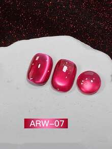 15毫升容量，2026年新款流行新年幸运红猫眼指甲油套装，包含流行玫瑰、鸽血红宝石、果酱紫、金色火龙果水晶石玻璃珠猫眼凝胶指甲油。适合所有季节的美甲，需搭配底油和封层油使用，并需紫外线照射。 - 彩色 - 查看 14