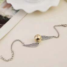 1件哈利波特死亡圣器金色飞贼项链，盗贼手链，哈利金色飞贼手链，多层翅膀飞贼猫头鹰海德薇手工制作粉丝礼物 - 1 - 查看 6