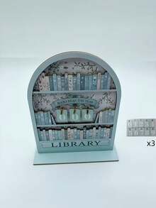 2D复古阅读追踪器，年度读书记录装饰——这款阅读追踪器最多可记录999本书。带底座，需自行组装。适用于办公书籍、现代书籍，结构坚固，可作书架装饰、送给爱书人的礼物、书籍展示和收纳、书架计数展示以及阅读挑战礼物。适合读者、教师、作家和所有爱书人士。 - 多款 - 查看 6