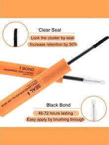10ml Lash Glue & Sealant Set, Fast-Dry Strong Hold Eyelash Adhesive With Tweezers, Hypoallergenic Fragrance-Free DIY Lash Extension Tools For Perfect Cluster Lashes,Glue And Seal,Eyelash Bond,Lash Glue - 橘色 - 查看 3