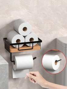 1pc Tissue Paper Dispenser, Wet Wipes Organizer, Bathroom Toilet Paper Holder, Small Bathroom Storage Rack, Bathroom Accessories - Multicolor - View 8