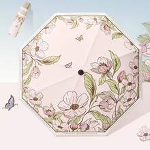 Umbrelă florală pliabilă AB/T, umbrelă vintage cu dublă utilizare și umbrelă impermeabilă, articole esențiale pentru exterior, grădină, călătorie - Multicolor - Vizualizare 18