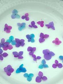 100/200/500/1000 piezas Flores secas de Hortensia multicolor - Perfectas para manualidades DIY, velas, bodas, artesanía hecha a mano, Navidad - degradado azul-rosa-violeta - Ver 4