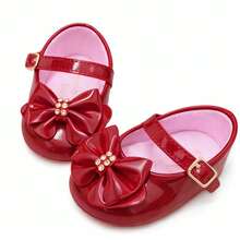 Baby Shoes For Christenings, Birthdays, Parties, Weddings; Comfortable And Soft Mary Jane Shoes, Lined, 0 To 12 Months. - 紅色 - 查看 3