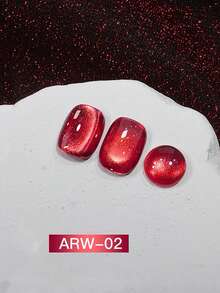 15毫升容量，2026年新款流行新年幸运红猫眼指甲油套装，包含流行玫瑰、鸽血红宝石、果酱紫、金色火龙果水晶石玻璃珠猫眼凝胶指甲油。适合所有季节的美甲，需搭配底油和封层油使用，并需紫外线照射。 - 彩色 - 查看 15