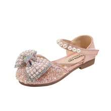 婴儿平底珍珠水钻圆头鞋，舒适百搭女童婚礼派对凉鞋 - 粉色 - 查看 7