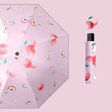 1pc Fruit Pattern Umbrella, Viral Dual-Use Umbrella, Black Coating UV Protection Folding Umbrella - Multicolor - View 12