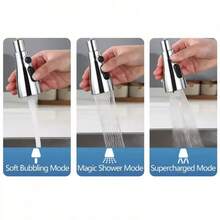 360° Flexible Extendable Faucet Sprayer Head Attachment For Kitchen Sink - Silver - View 5