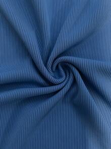 Women's Beaded Strap Solid Ribbed Casual Versatile Daily Wear Top Summer - Royal Blue - View 3