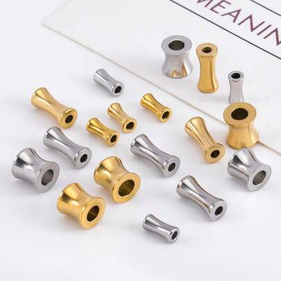 10pcs Stainless Steel Spacer Beads, Bamboo Knot Beads Pendant, Suitable For DIY Jewelry Making Necklace Bracelet Beading Supplies