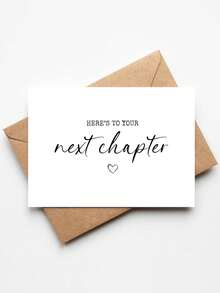 1pc "Here's To Your Next Chapter" Good Luck Card With Envelope - Versatile Greeting Card For New Job, Retirement, Divorce & Moving - Perfect Gift For Coworkers, Friends & Family, Blank Inner Page For Writing - A - View 11