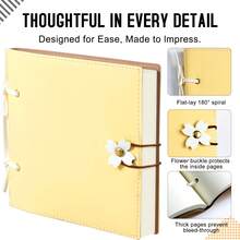 1 Piece High-Quality Fashion Scrapbook | 240 Pages, Thick Blank Pages, Wedding Photo Album, Exclusive Album, Gift For Girlfriend, Boyfriend And Family | Creative Handmade Gift With Ceremony, Available In Pink, Yellow And Purple - One Size - View 12