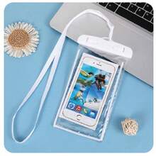 1pc Waterproof Luminous Touch Screen Phone Pouch, Beach Travel Waterproof Phone Bag, Silicone Sealed Anti-Sand Phone Protective Case, Universal Self-Sealing Waterproof Cover, Suitable For Swimming, Beach, Diving, Photography, Rafting, Transparent Waterproof Phone Case - Multicolor - View 13