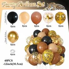 Bộ vòng cung bóng bay họa tiết da báo, bóng bay nhiều màu sắc vàng, đen, nâu, màu da, chất liệu latex, thích hợp cho tiệc chủ đề rừng rậm, phù hợp cho sinh nhật lần thứ 18, 30, 40, tiệc mừng em bé chào đời, tiệc cưới. - Bộ đồ in họa tiết da báo - Xem 17